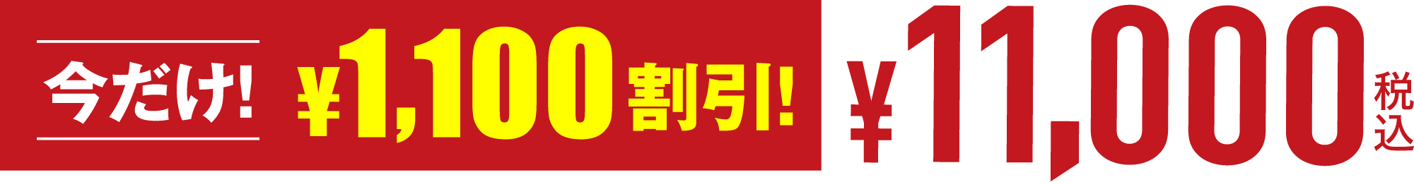 今だけ！¥1,100割引！¥11,000税込